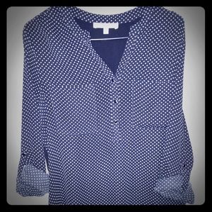 Black Rainn 3/4 sleeve sheer blouse